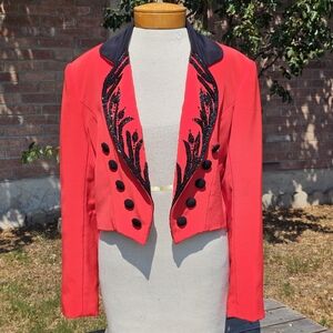 Bellissima Couture vtg. red beaded jacket